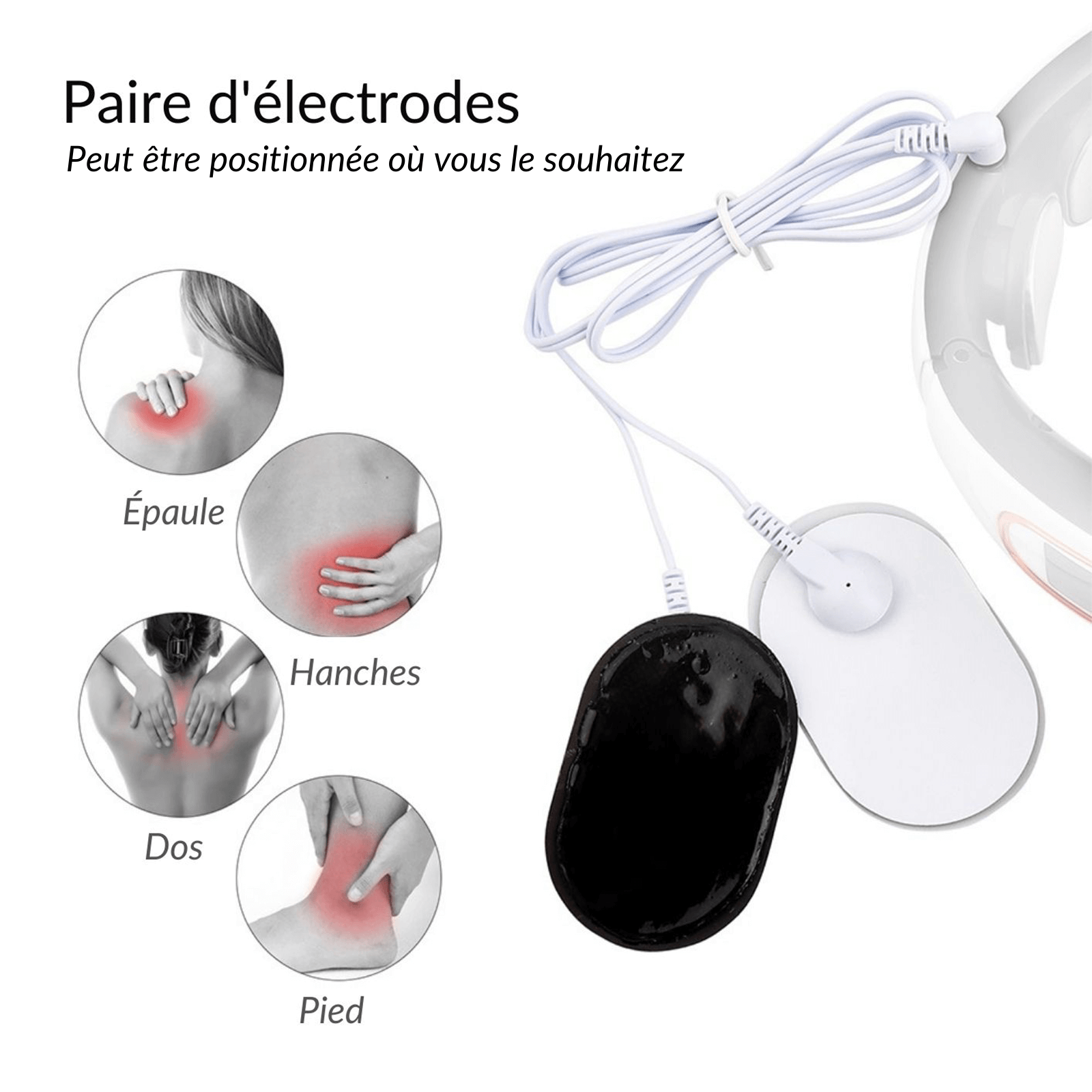 Notre masseur cervical ElecMassage™ soulage les douleurs cervicales, la tension musculaire, le mal de dos, réduit le stress, les migraines chroniques et améliore le sommeil. Il se développe avec chauffage, 4 modes d'impulsion, 15 réglages d'intensité. Design ergonomique, portable et tendance afin de pouvoir l'utiliser où bon vous semble : maison, bureau ou en voiture. 